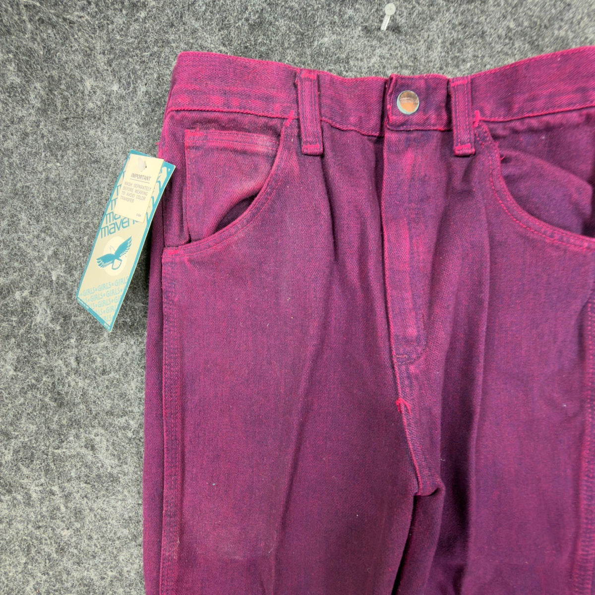 Young Maverick Jeans Girls 12 Reg Vintage 80s Pink Denim Straight Leg NWT USA - take2supply