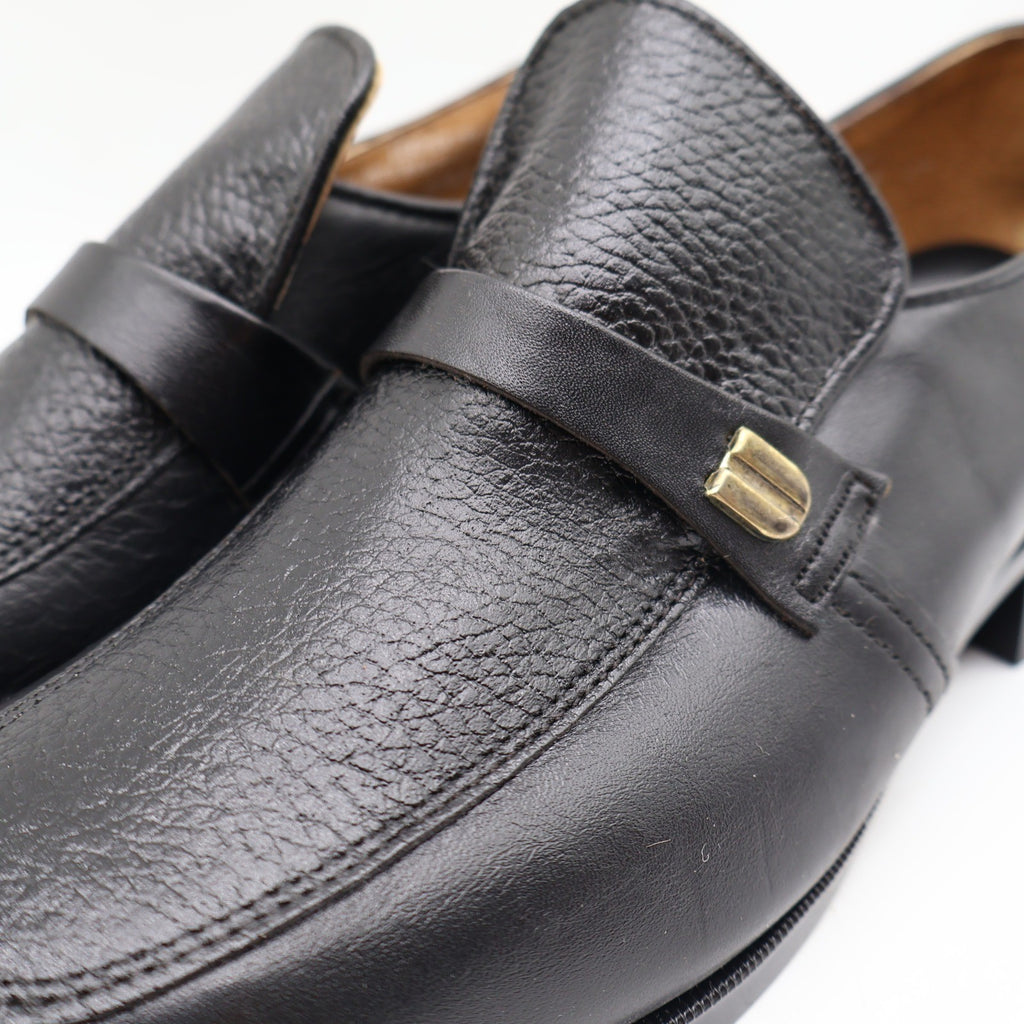 Barclay Slip On Loafers Mens 7 D Vintage Black Leather PermaSole USA 95183 - take2supply