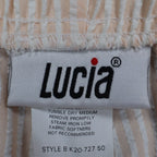 Lucia Seersucker Shorts Womens Small Vintage 90s Peach Striped Deadstock USA - take2supply