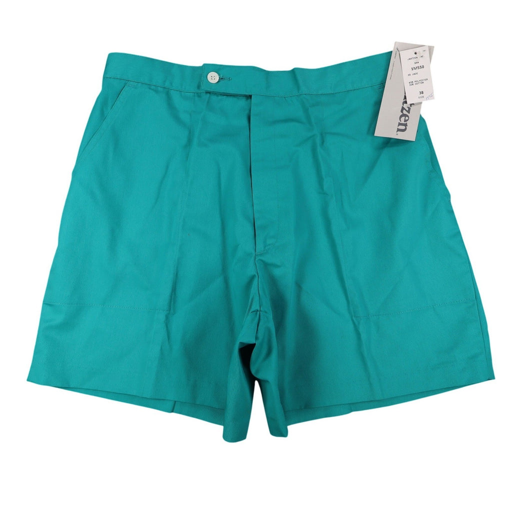 Jantzen Vintage 90s Jade Green Shorts Mens 38 Deadstock NWT Poly Cotton 1M550 - take2supply