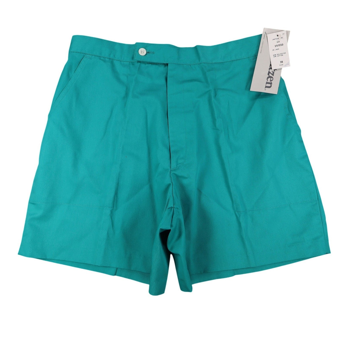 Jantzen Vintage 90s Jade Green Shorts Mens 38 Deadstock NWT Poly Cotton 1M550 - take2supply