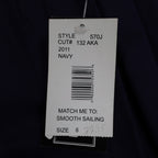 Southern Lady Pants Womens 6 Navy Cotton Stretch Straight Leg Side Zip NWT 570J - take2supply