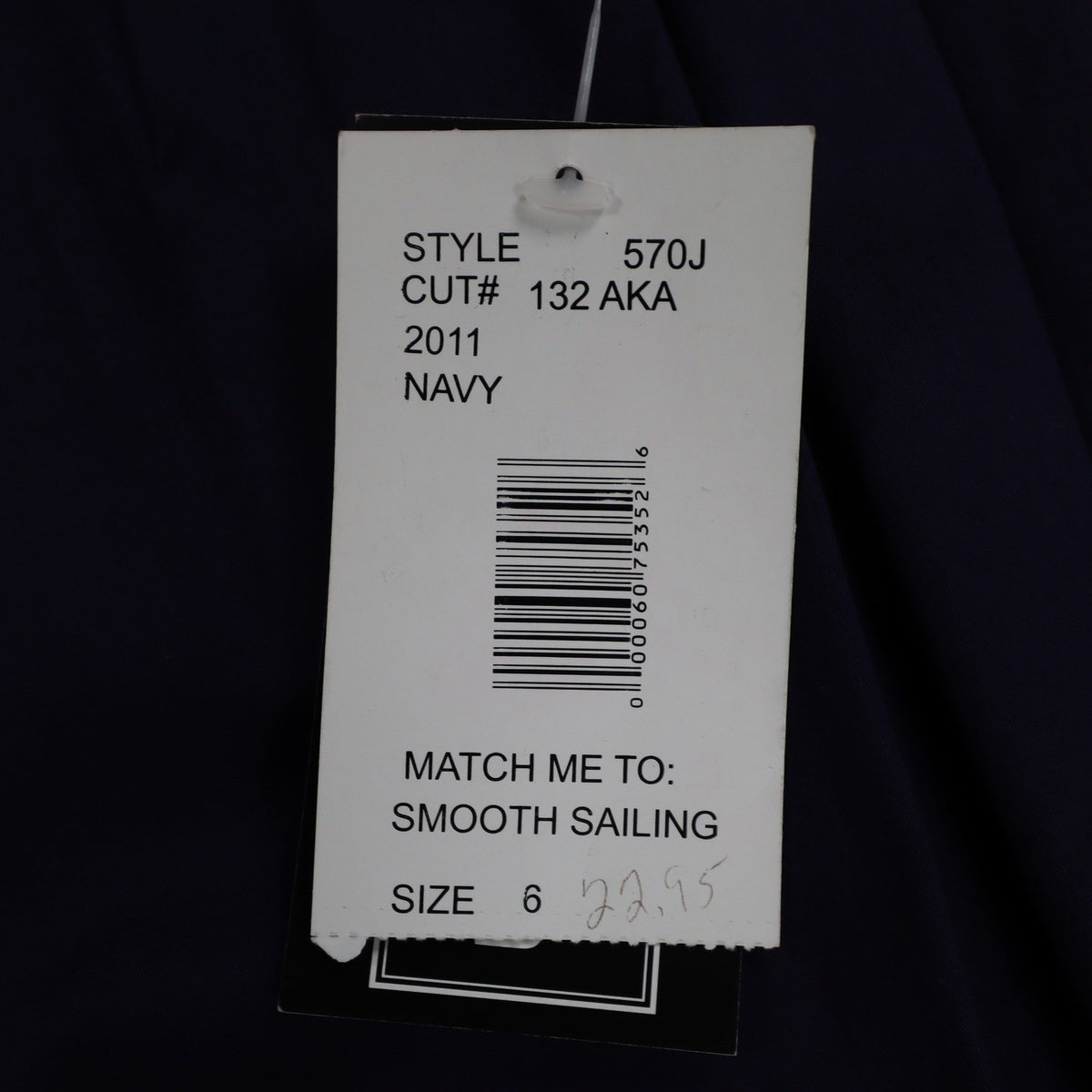 Southern Lady Pants Womens 6 Navy Cotton Stretch Straight Leg Side Zip NWT 570J - take2supply