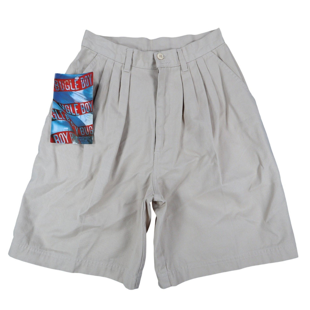 Bugle Boy Pleated Shorts Womens 9 Vintage 90s Khaki Deadstock 80705W27 - take2supply