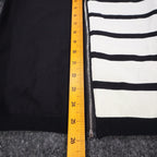 Lana Lee Sweater Womens M/L Black White Striped Colorblock Back Zip Knit Top - take2supply