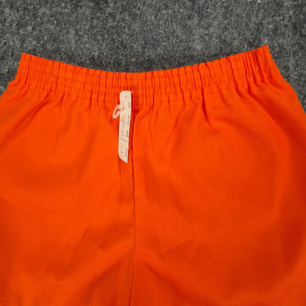 Fruit of the Loom Vintage 70s Shorts Kids XS Orange Cotton Deadstock NWT - take2supply