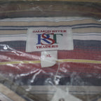 Salmon River Traders Shirt Mens XL NWT Striped Short Sleeve Button Front Red - take2supply