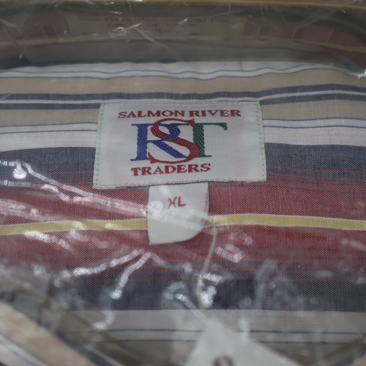 Salmon River Traders Shirt Mens XL NWT Striped Short Sleeve Button Front Red - take2supply