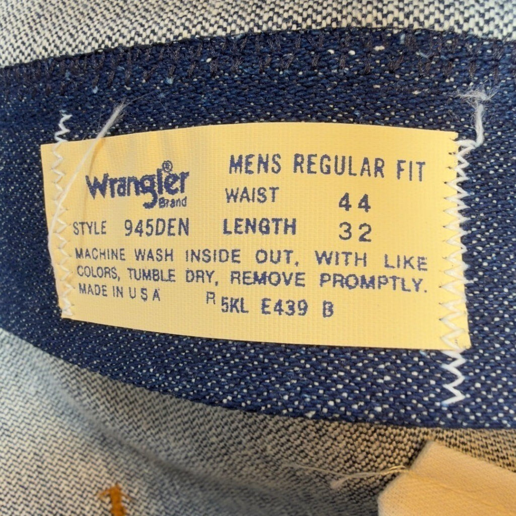 Wrangler Vintage 80s Bootcut Jeans Mens 44x32 Blue Cotton USA Made NOS NWT - take2supply