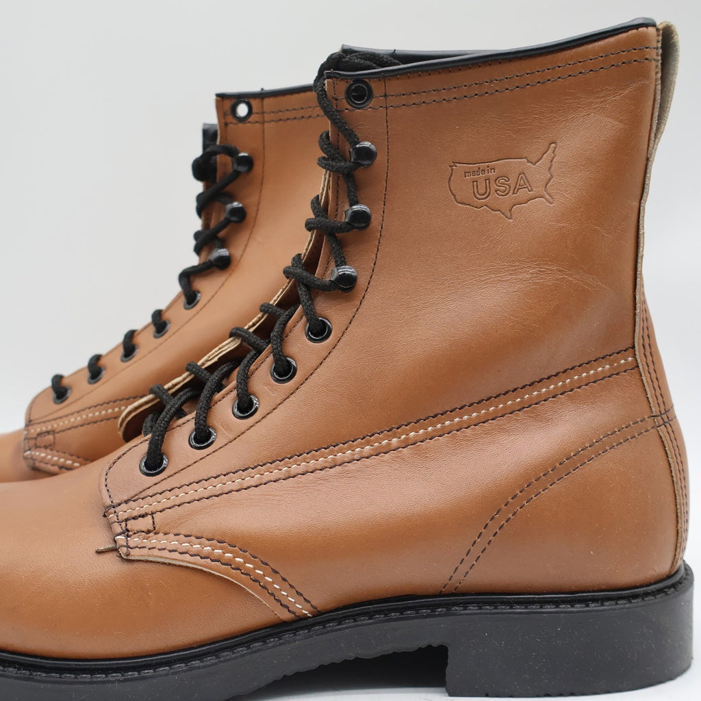 Walker Work Boots Mens 11 Vintage USA Leather Tan Brown Lace Up 8 Inch 709 NEW - take2supply