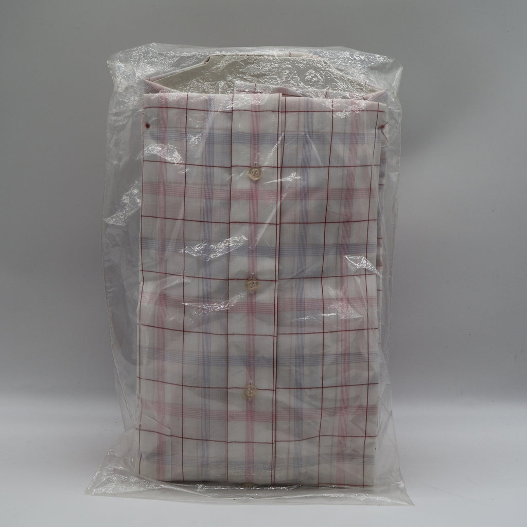 Mark VII Dress Shirt Mens 15.5 32/33 Vintage Plaid Tailored White Red Blue NEW - take2supply