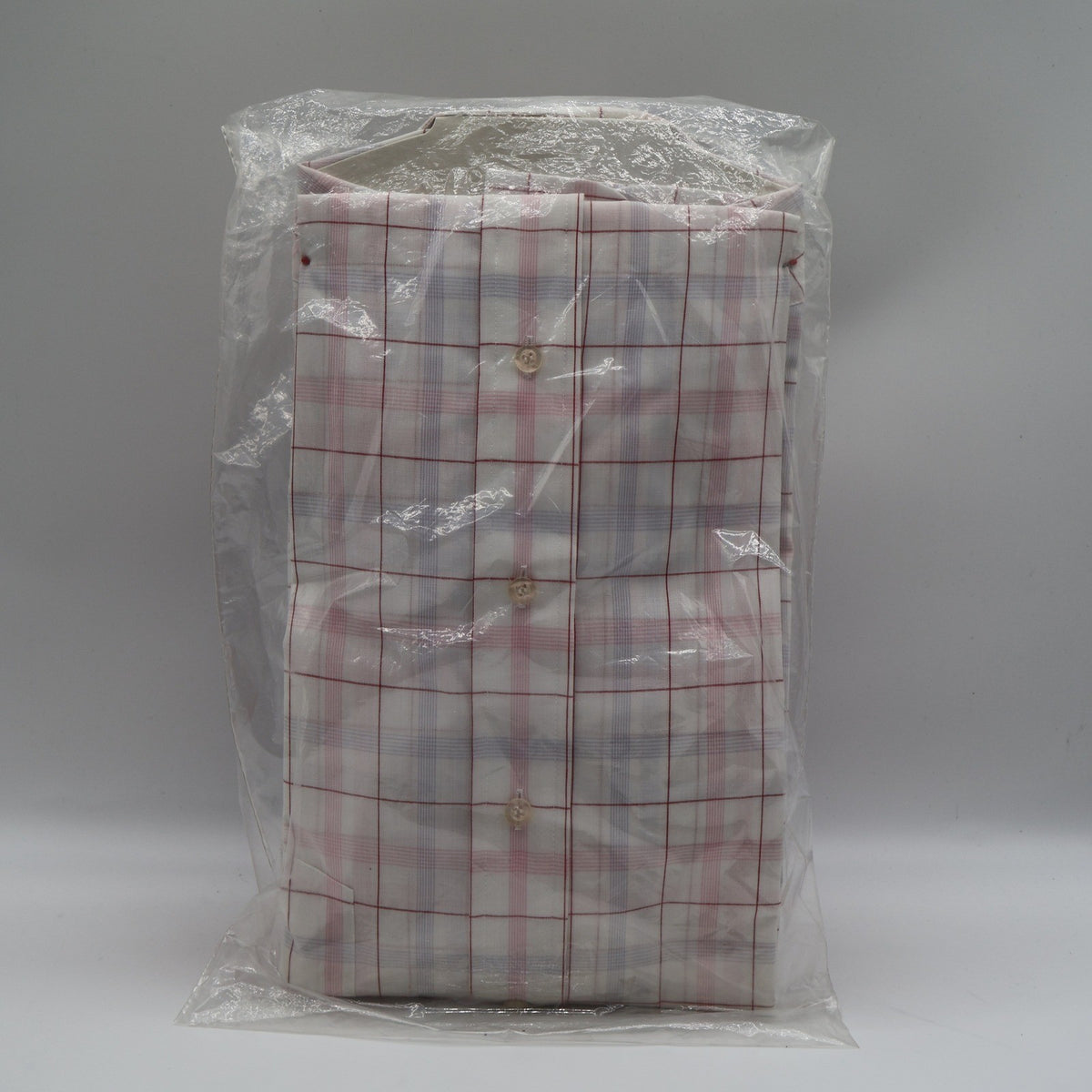 Mark VII Dress Shirt Mens 15.5 32/33 Vintage Plaid Tailored White Red Blue NEW - take2supply