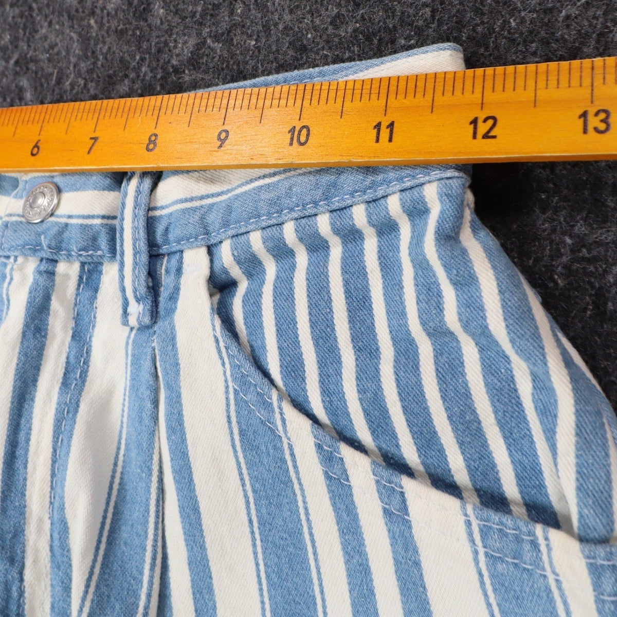 Lee Striped Shorts Girls 14 Slim Vintage 90s Blue White Cotton Loose Fit NWT - take2supply