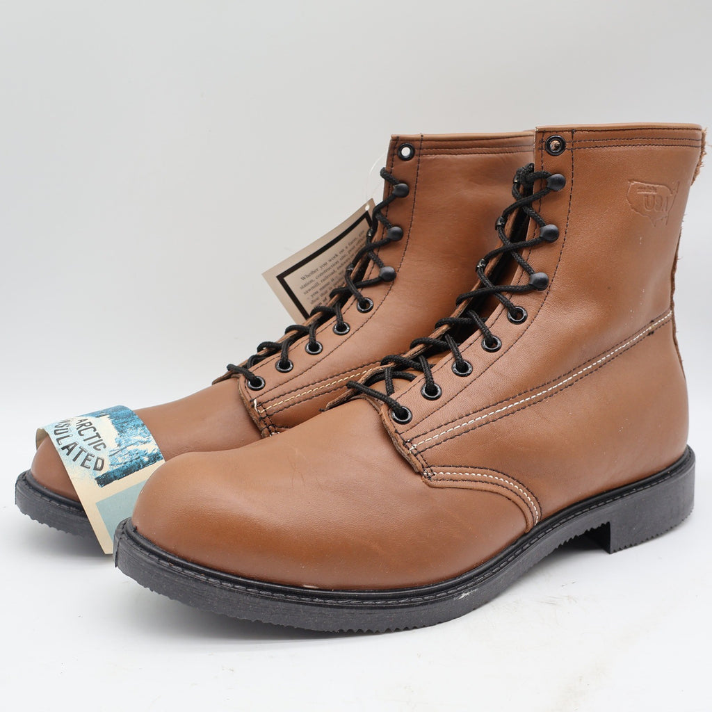 Walker Work Boots Mens 12 D Vintage Brown Leather Arctic Insulated USA Made 711 - take2supply