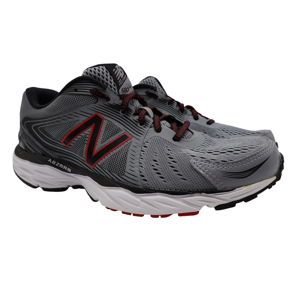 New Balance 680v4 Running Shoes Mens 10 Grey Red M680LG4 Techride ABZORB - take2supply