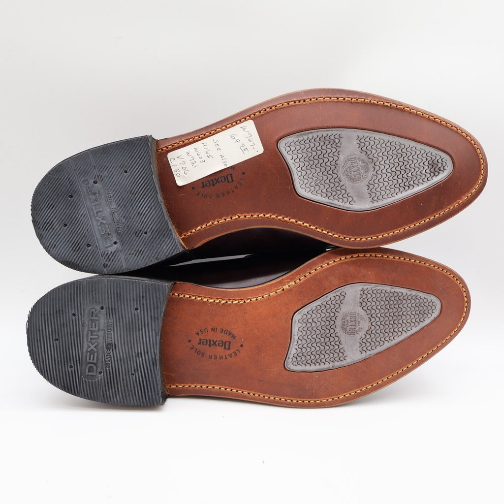 Dexter Brent Loafers Mens 12 WW Vintage Burgundy Leather Wingtip Tassel USA - take2supply