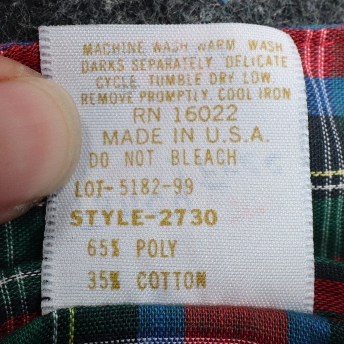 Fancy Free Plaid Blouse Womens 9 Vintage 80s Red Green Puff Shoulder Mock Neck - take2supply
