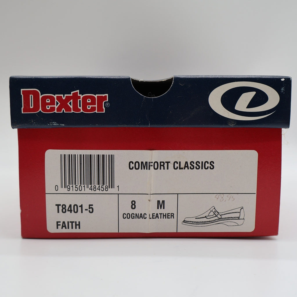 Dexter T-Strap Loafers Womens 8 Vintage Cognac Leather Faith Comfort Classics - take2supply