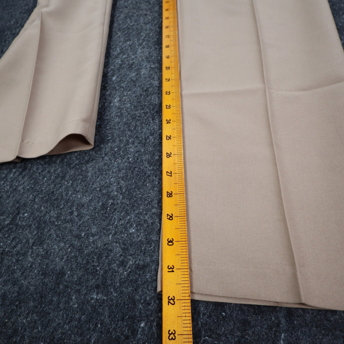 Glen Oaks Dress Pants Mens 34 Vintage 70s Tan Pleated Deadstock Polyester Slacks - take2supply