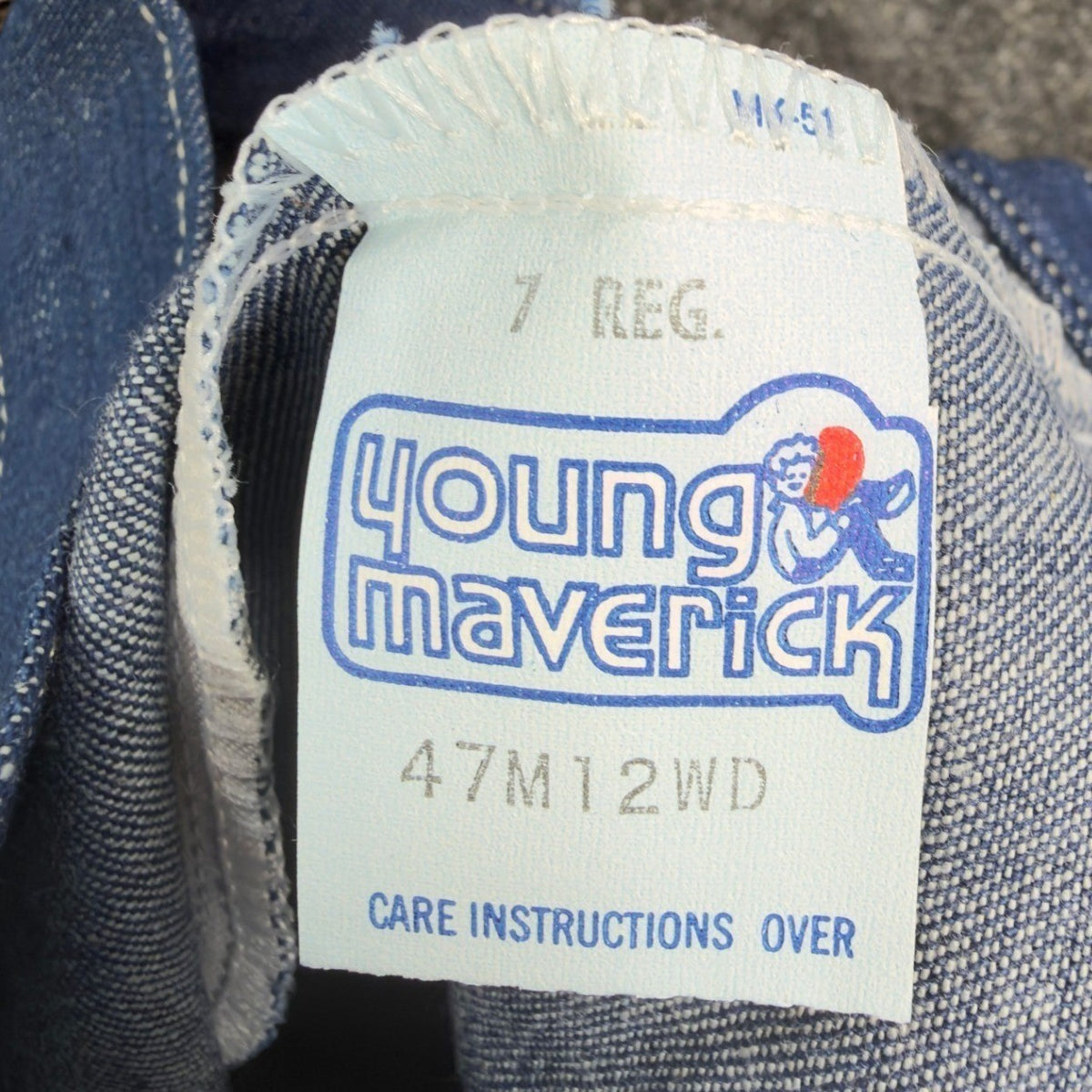 Maverick Vintage 70s Jeans Girls 7 Reg Blue High Waist USA NOS NWT 24x25.75 - take2supply
