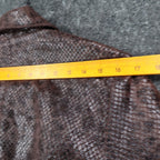 Erin London Snakeskin Print Belted Jacket Womens Size M Brown Faux Leather Zip - take2supply