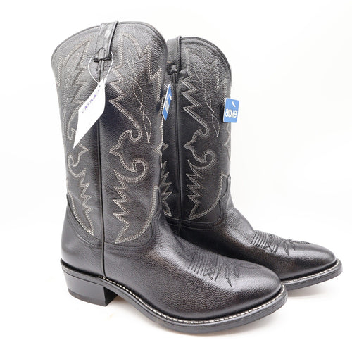 Acme Vintage Western Boots Mens 10.5 D Black Leather NWT AC205 Cowboy Deadstock - take2supply