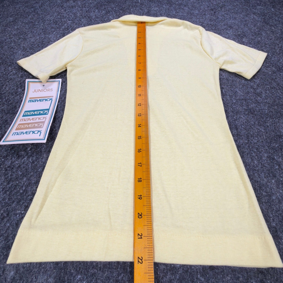 Maverick Vintage 70s Polo Shirt Juniors Small Yellow Cotton Blend NWT Deadstock - take2supply