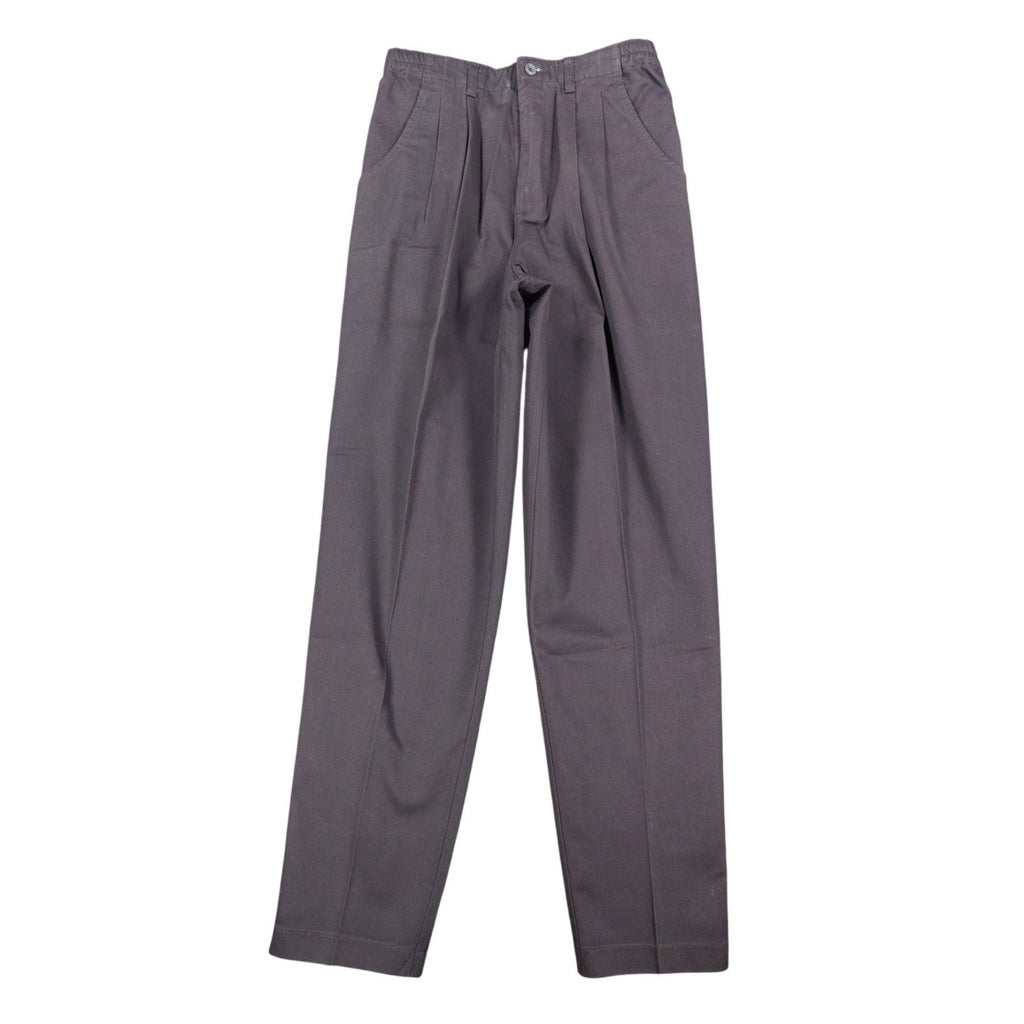 Lee Casuals Pleated Pants Womens 8M Vintage 90s Black Cotton Side Elastic NWT - take2supply