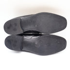 Fortune Shoes Loafers Mens 10 Vintage 70s Black Leather Square Toe Deadstock - take2supply