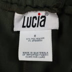 Lucia Trousers Womens Size 8 Y2K Cactus Green Stretch Pleated Straight Leg Pants - take2supply