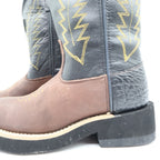 Old West 1606 Western Cowboy Boots Kids Size 1.5 Brown Black Leather NWT - take2supply