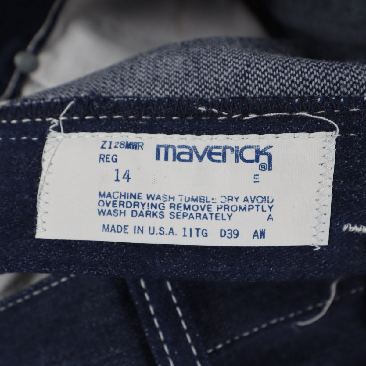 Maverick Straight Leg Jeans Boys 14 Regular Vintage 70s Blue Deadstock USA Made - take2supply
