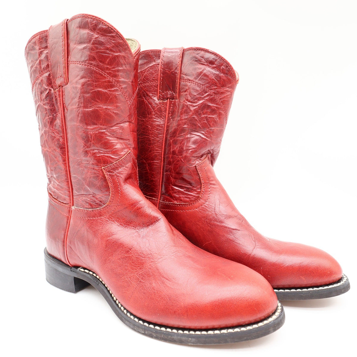 Justin Original Roper Boots Kids 2 Red Leather Deadstock NWT 3791Y - take2supply