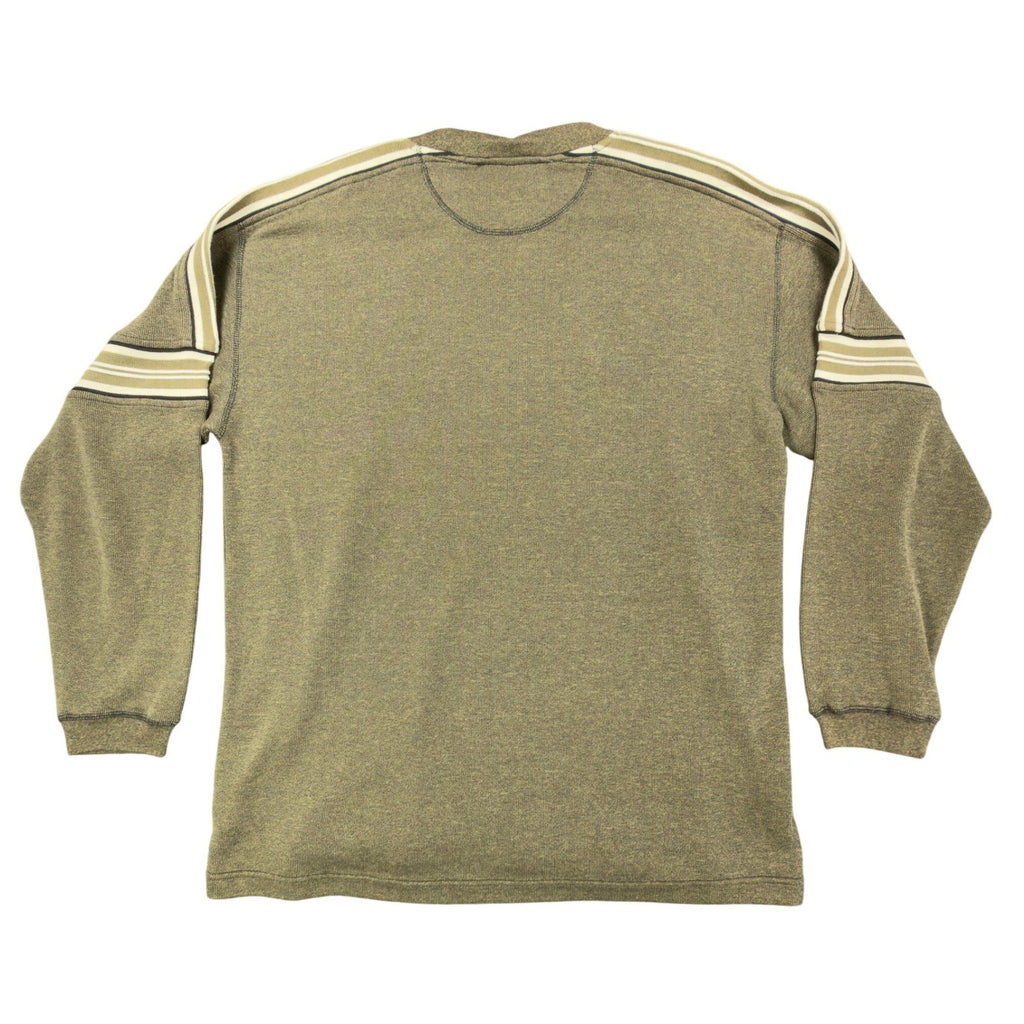 Ferruche Y2K Long Sleeve Shirt Mens XL Olive Green Striped Pullover NWT C417 - take2supply