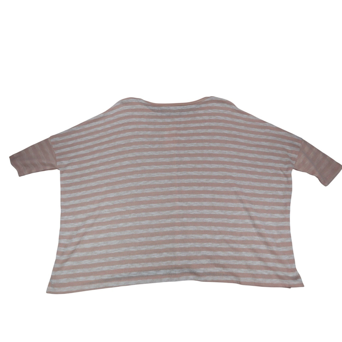 Hem & Thread Striped Knit Top Womens S/M Pink White Oversized Drop Shoulder NWT - take2supply
