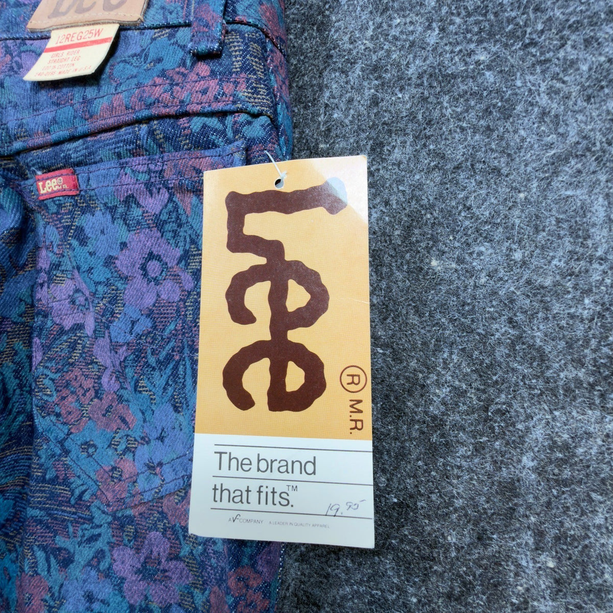 Lee Vintage 90s Floral Jeans Girls 12 Reg Blue USA Made NOS NWT 25 Waist - take2supply