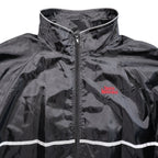 Sports Illustrated Windbreaker Mens XL Black Excellent Vintage Reflective Stripe - take2supply