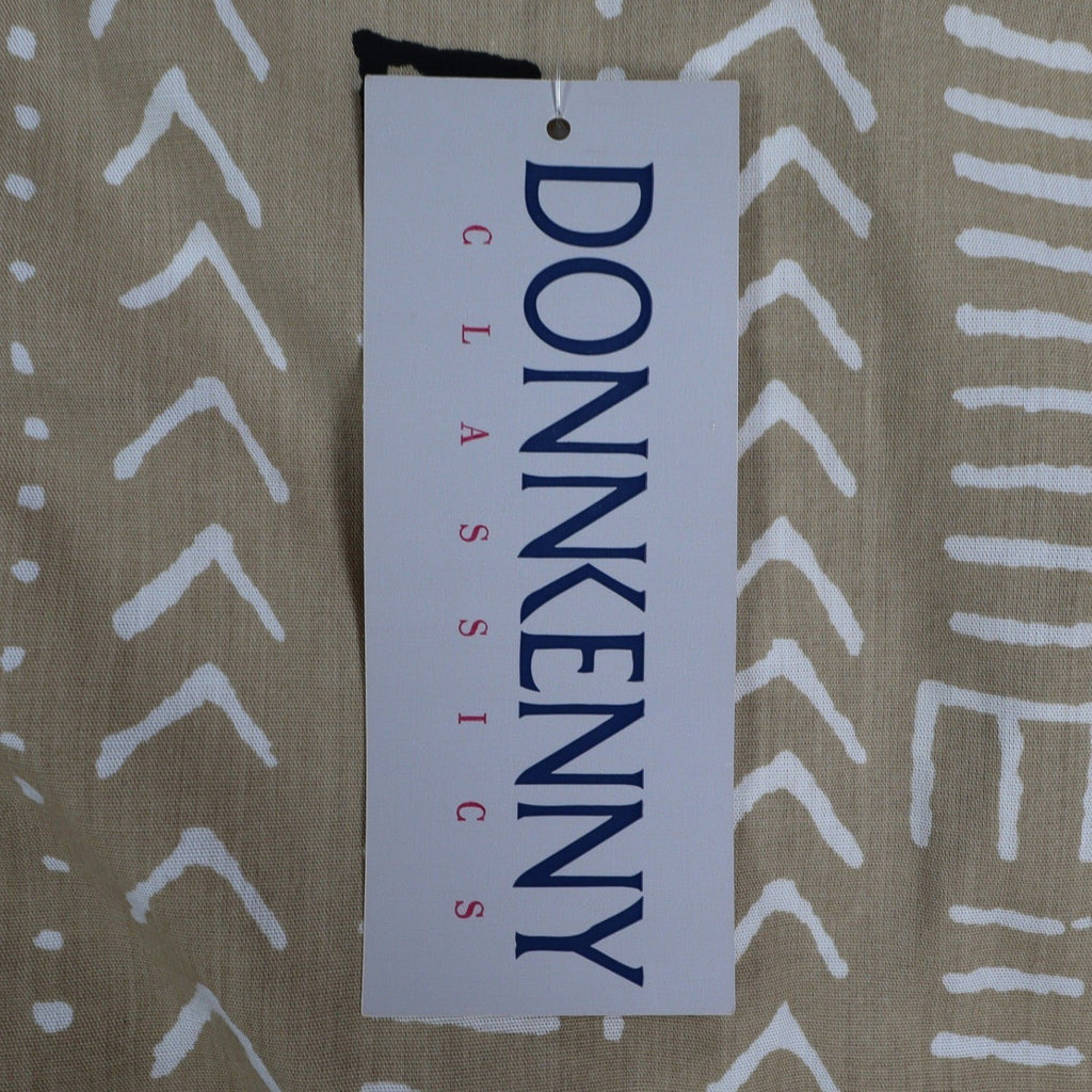 Donnkenny Classics Blouse Womens Small Vintage 90s Khaki Mudcloth Print USA NWT - take2supply