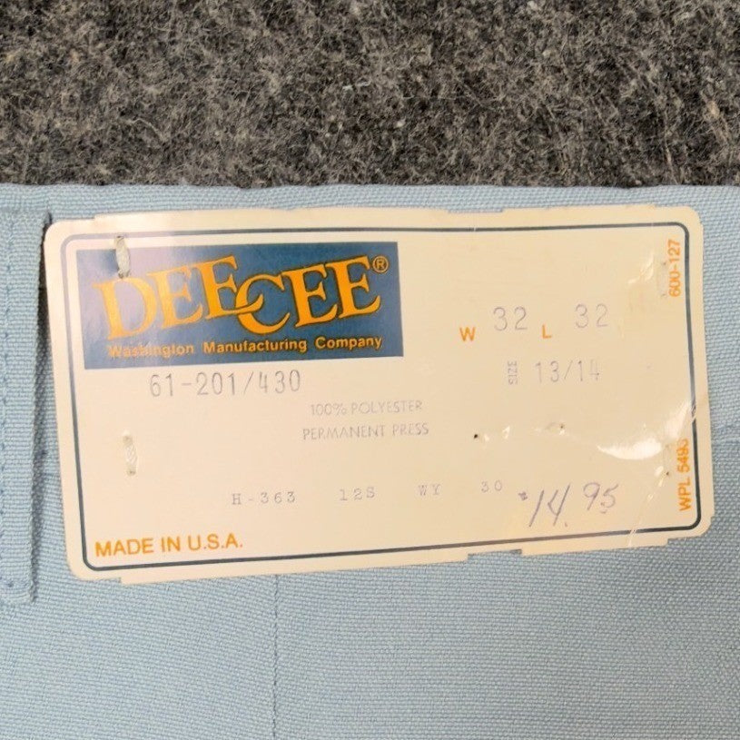 Dee Cee Vintage 70s Dress Pants Mens 32x32 Light Blue Slacks USA NOS NWT - take2supply