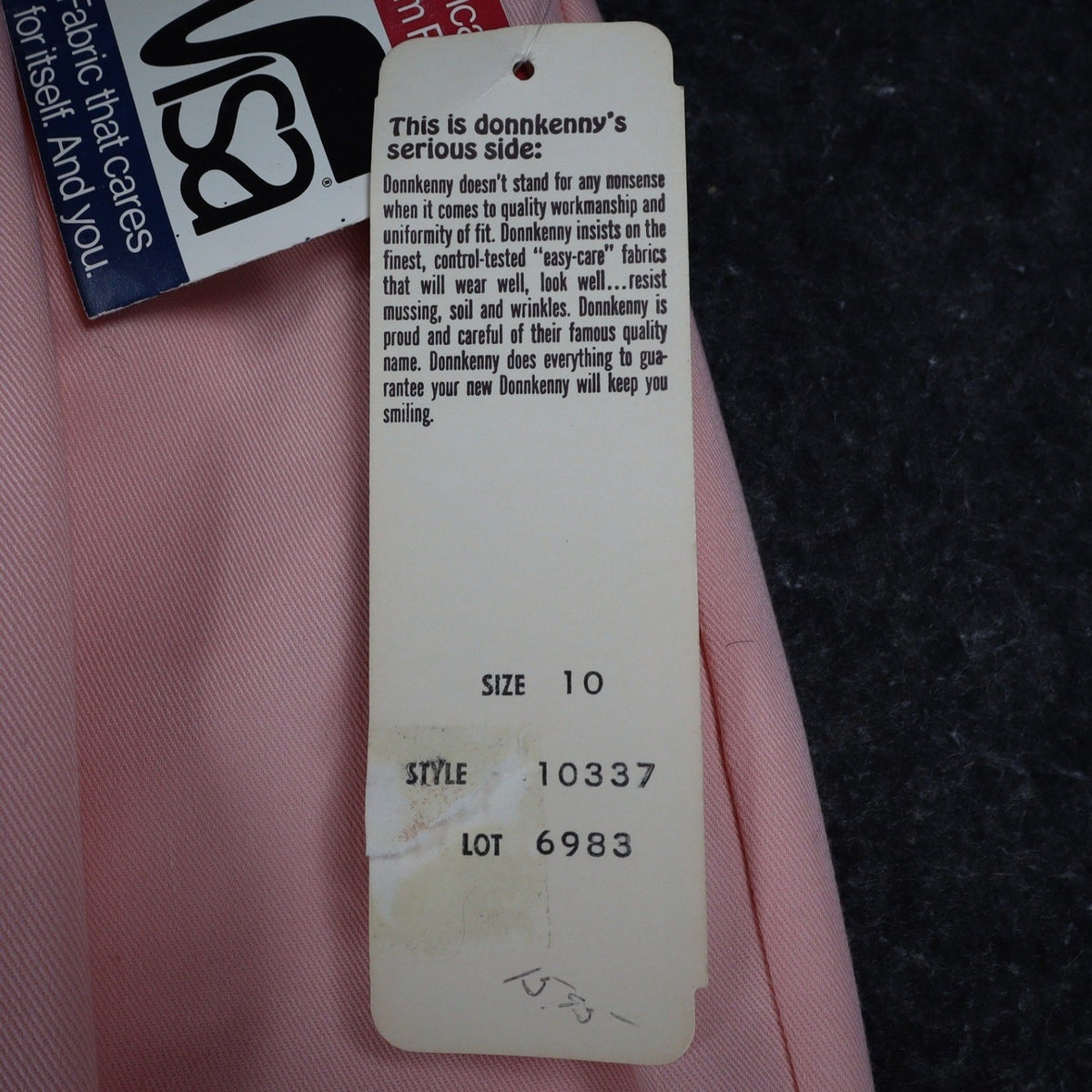 Donnkenny Vintage 80s Pink Pull On Pants Womens 10 Made in USA Deadstock NWT - take2supply
