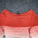Tribal Asymmetrical Top Womens XL Tawny Red Ombre Space Dye Cowl Neck NEW - take2supply