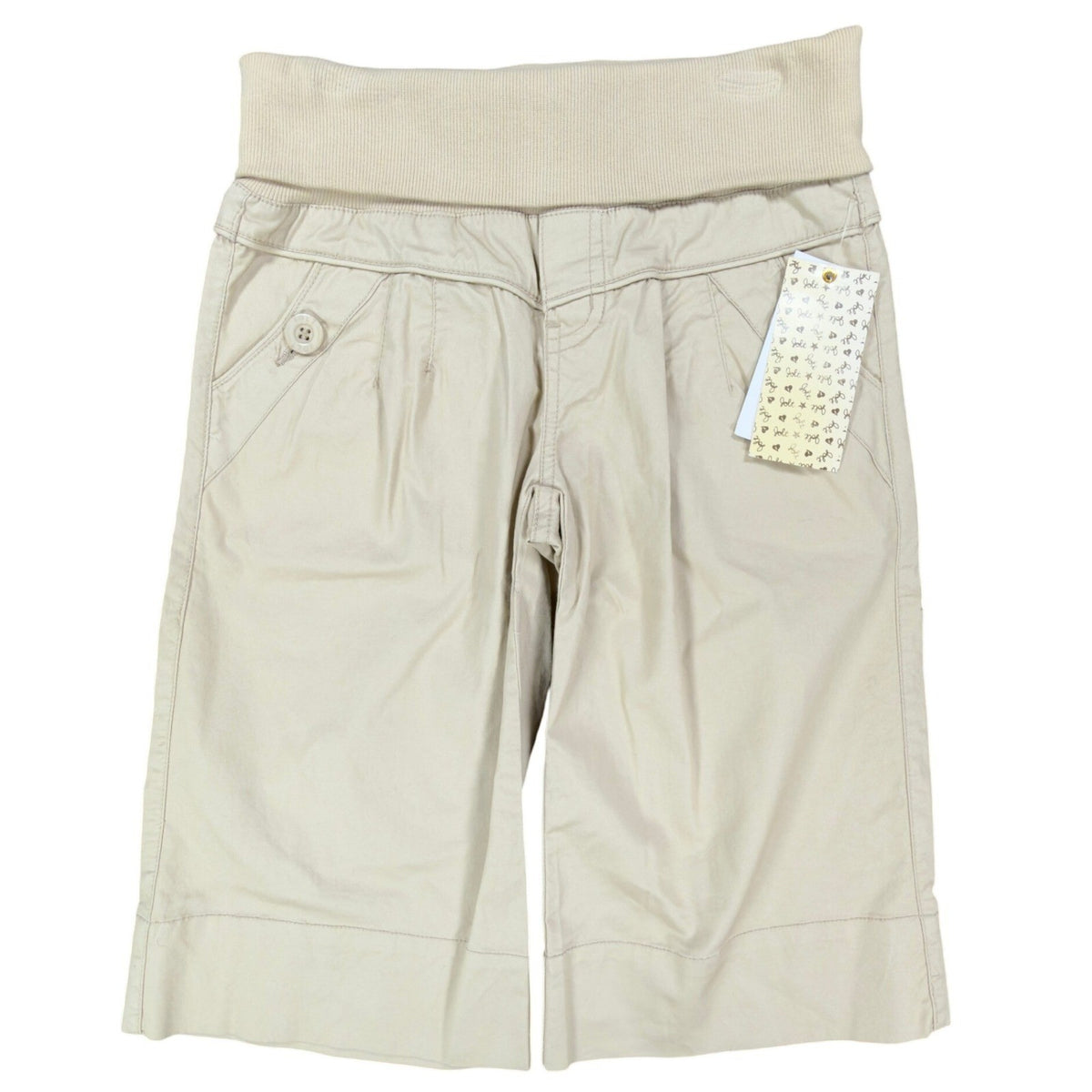 Jolt Y2K Knit Waist Bermuda Shorts Juniors 8 Khaki Cotton Stretch NWT - take2supply