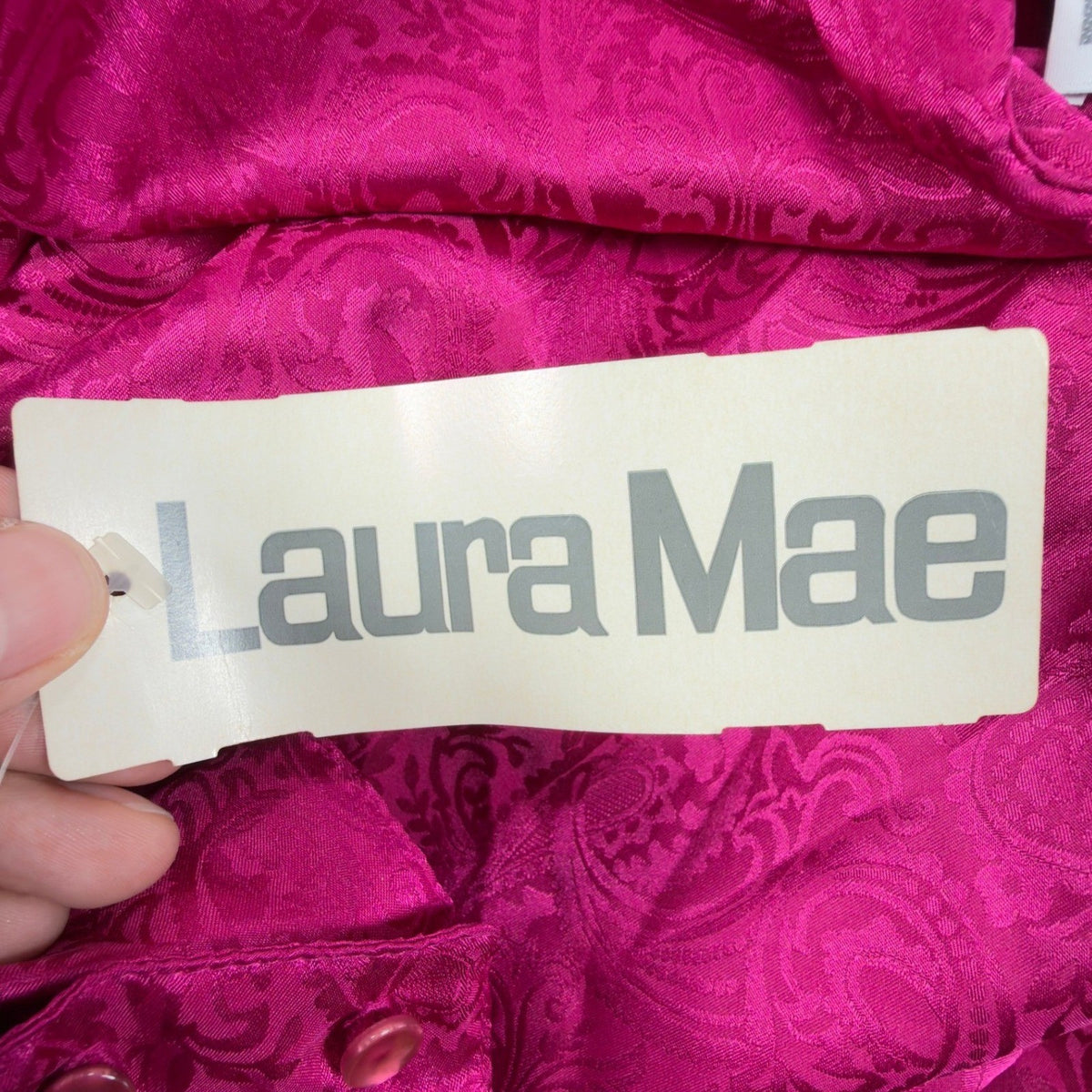 Laura Mae Vintage 80s Blouse Womens 8 Pink Polyester NWT - take2supply