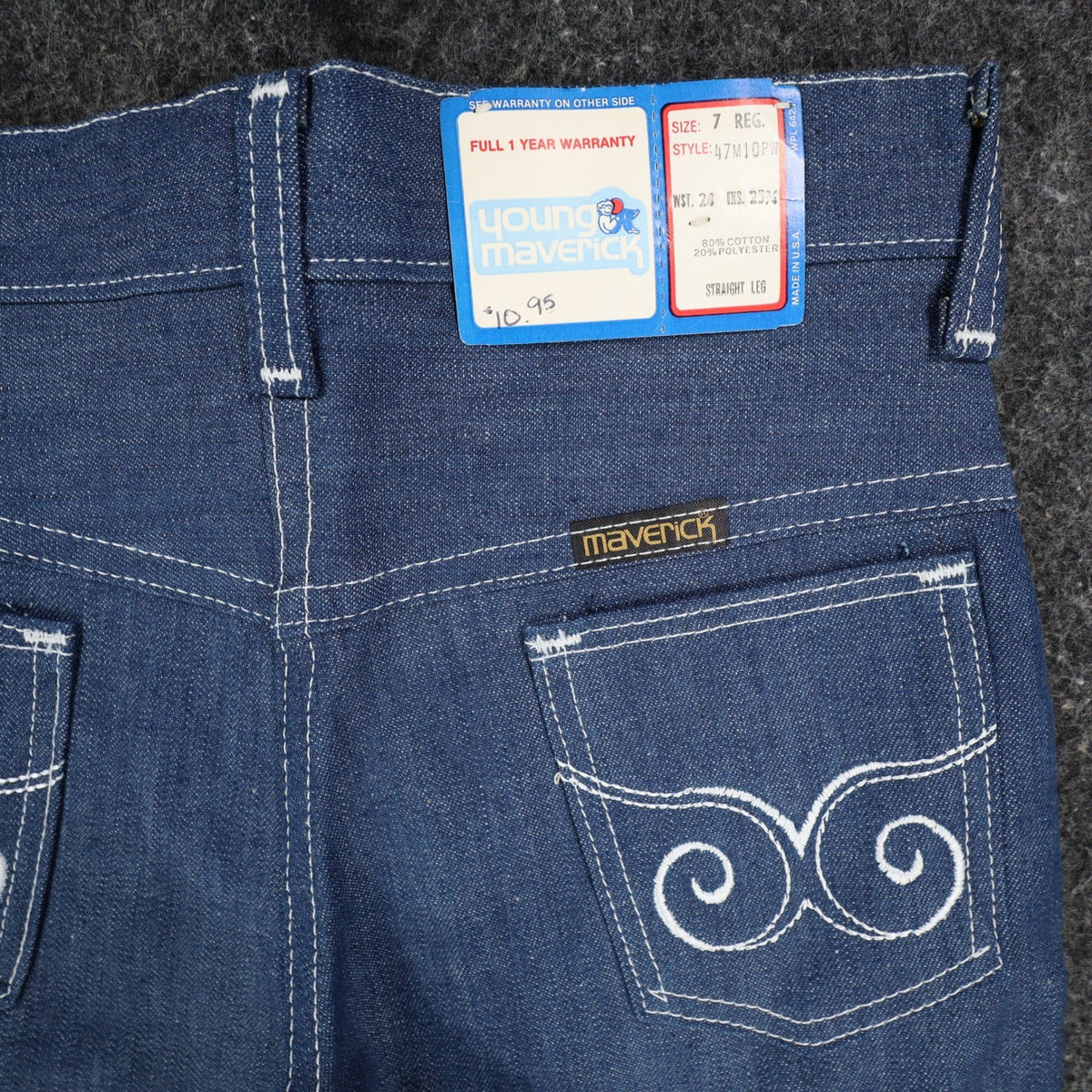 Vintage Young Maverick Boys Jeans 7 Regular Blue Straight Leg USA NWT - take2supply