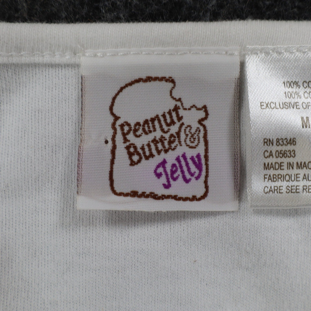 Peanut Butter & Jelly Shirt Womens Medium White Holiday Christmas Sleigh Beaded - take2supply