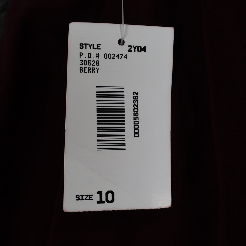 N Touch Womens Size 10 2pc Skirt Suit Set Berry Chenille Jacket & Midi Skirt NEW - take2supply