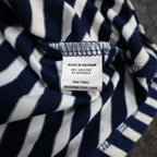 Erin London Tunic Top Womens Medium Navy Blue White Striped Sharkbite Hem NWT - take2supply