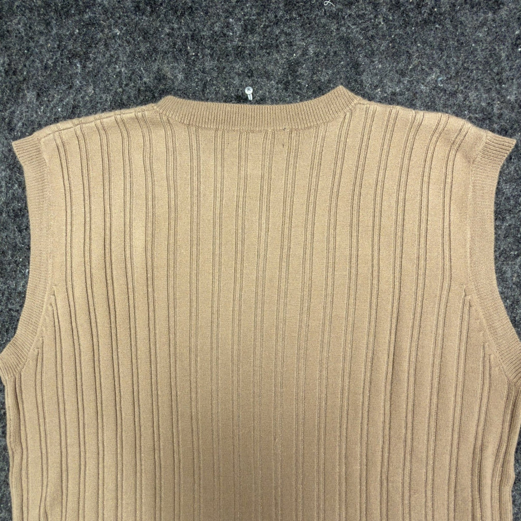 Port City Khaki's V-Neck Sweater Vest Mens L Tan Acrylic NWT Deadstock - take2supply