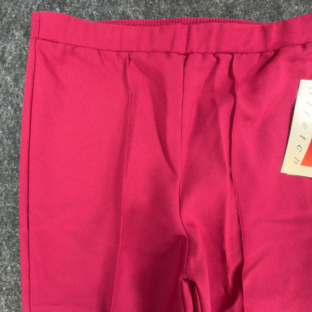 Donnkenny Classics Stirrup Pants Womens 8 Vintage 90s Garnet Pink Silky Stretch - take2supply