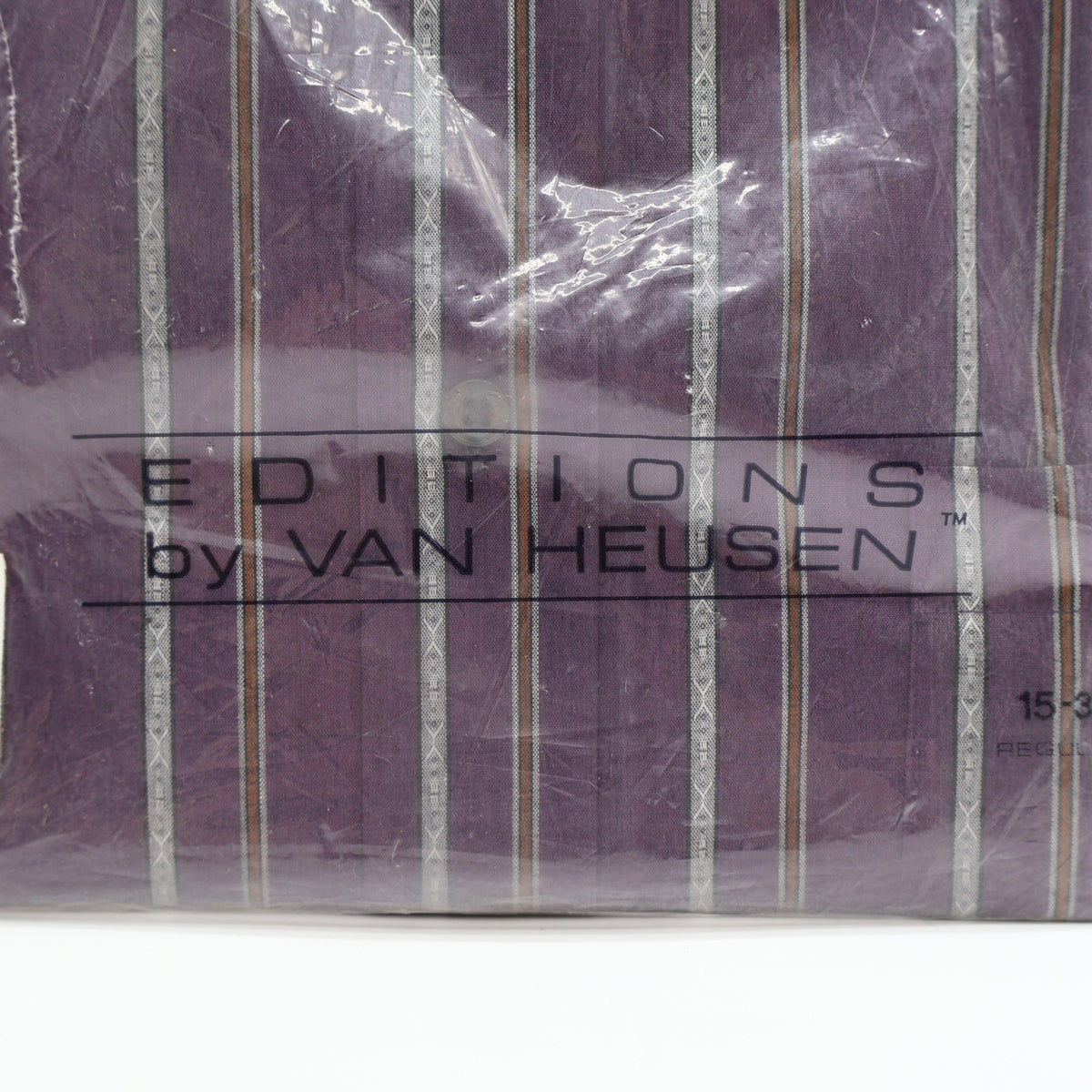 Van Heusen Editions Dress Shirt Mens 15 32/33 Vintage Purple Striped Deadstock - take2supply
